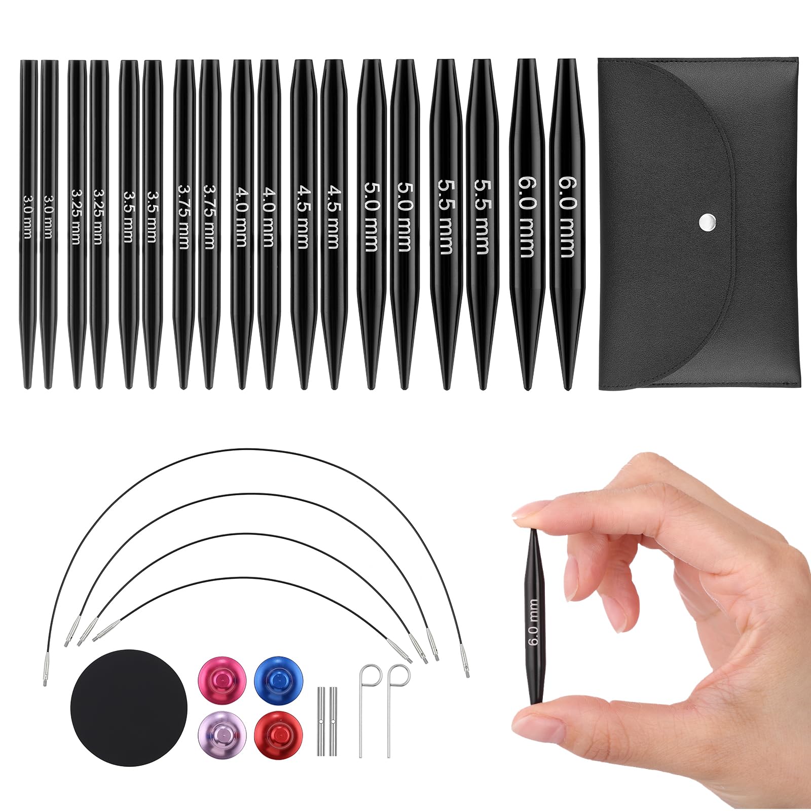 Amazon.com: Guclud Interchangeable Circular Knitting Needle Set, 3